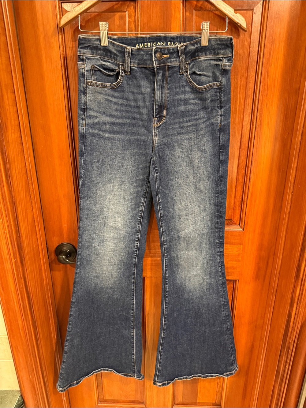 American Eagle Outfitters Women's Medium Wash Flare Jeans - Blue